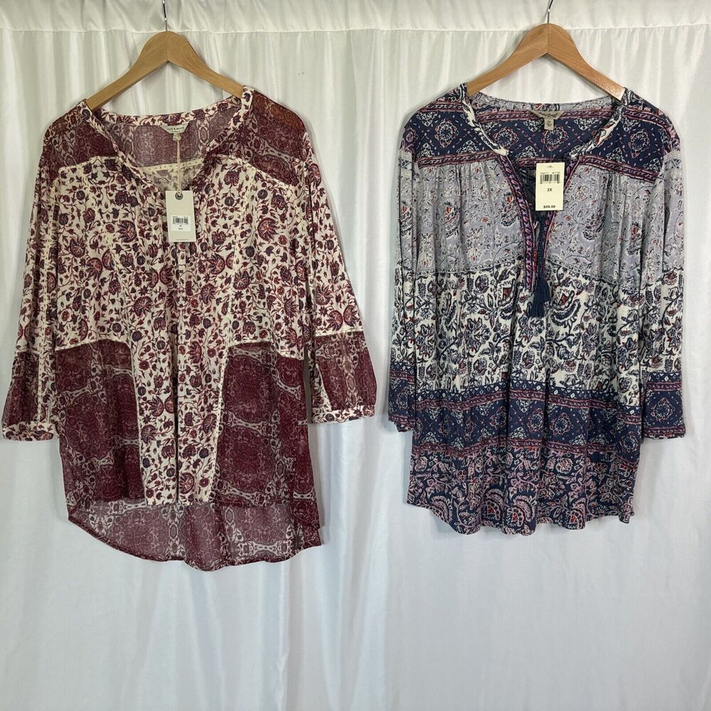 Lot Of 2 Lucky Brand Women’s Blouses Size 2X